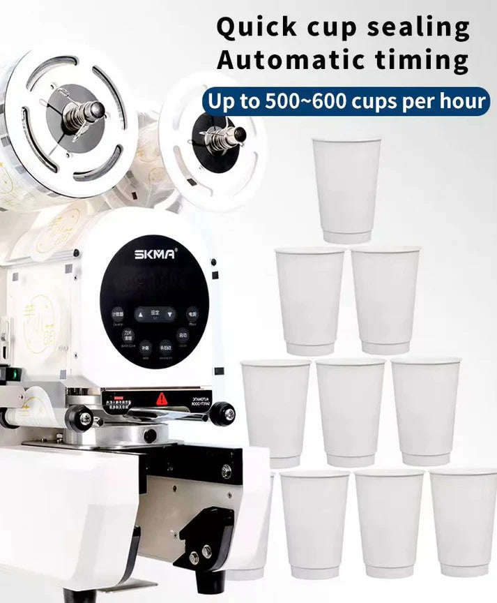 Fully Automatic High-Speed Cup Sealing Machine – Industrial Beverage Packaging
