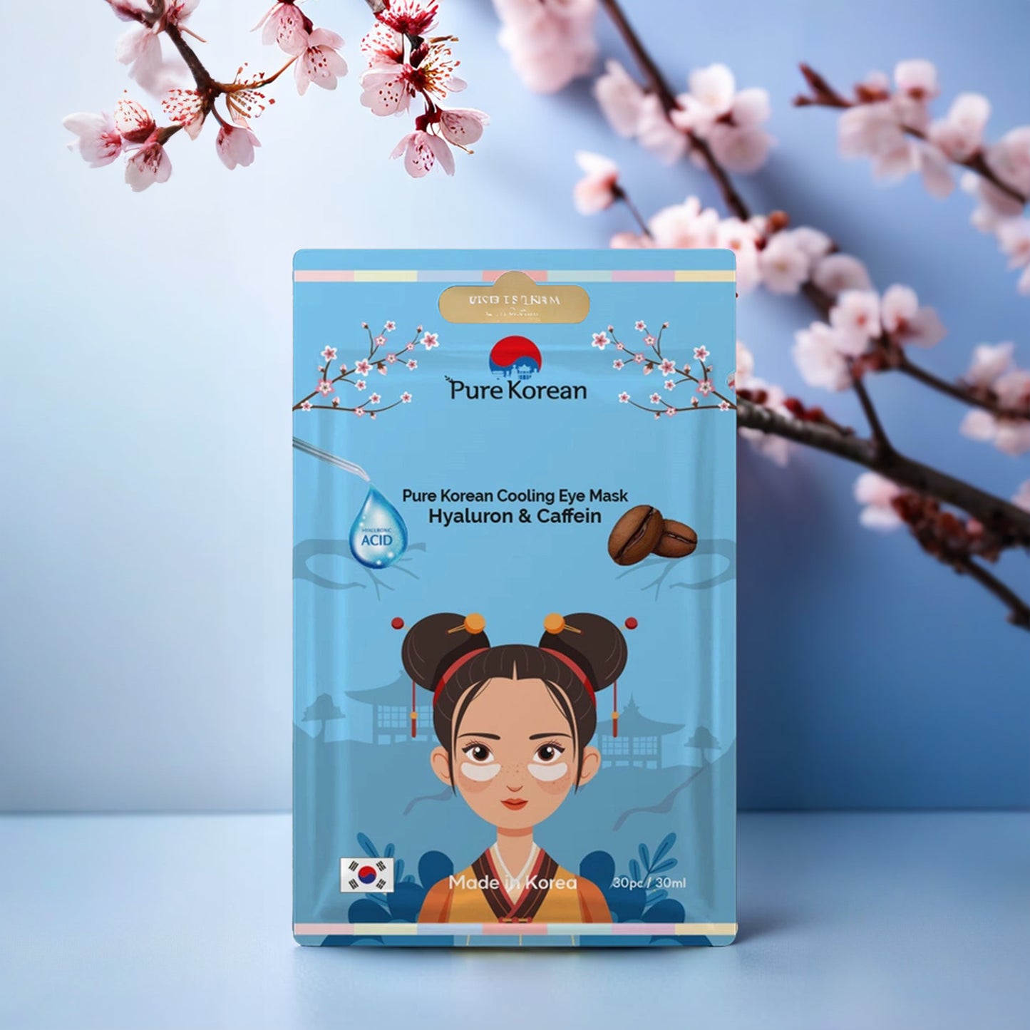 Pure Korean Cooling Eye Mask 30 ml (Hyaluron & Caffeine)