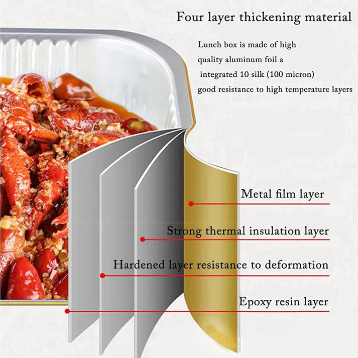 13 "x9" Gold Aluminium Disposable Foil Baking Pan – 3.5L Heavy-Duty Steam & Roasting Tray