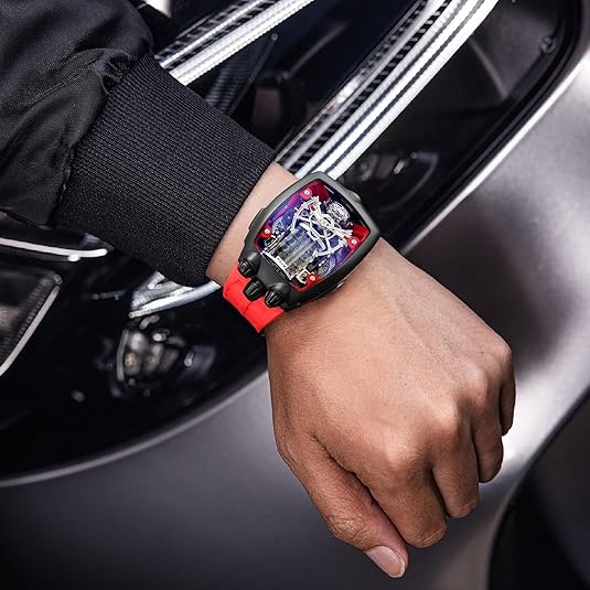 Men Automatic Anti Shock Business Tourbillon FM666 Skeleton Watch Waterproof