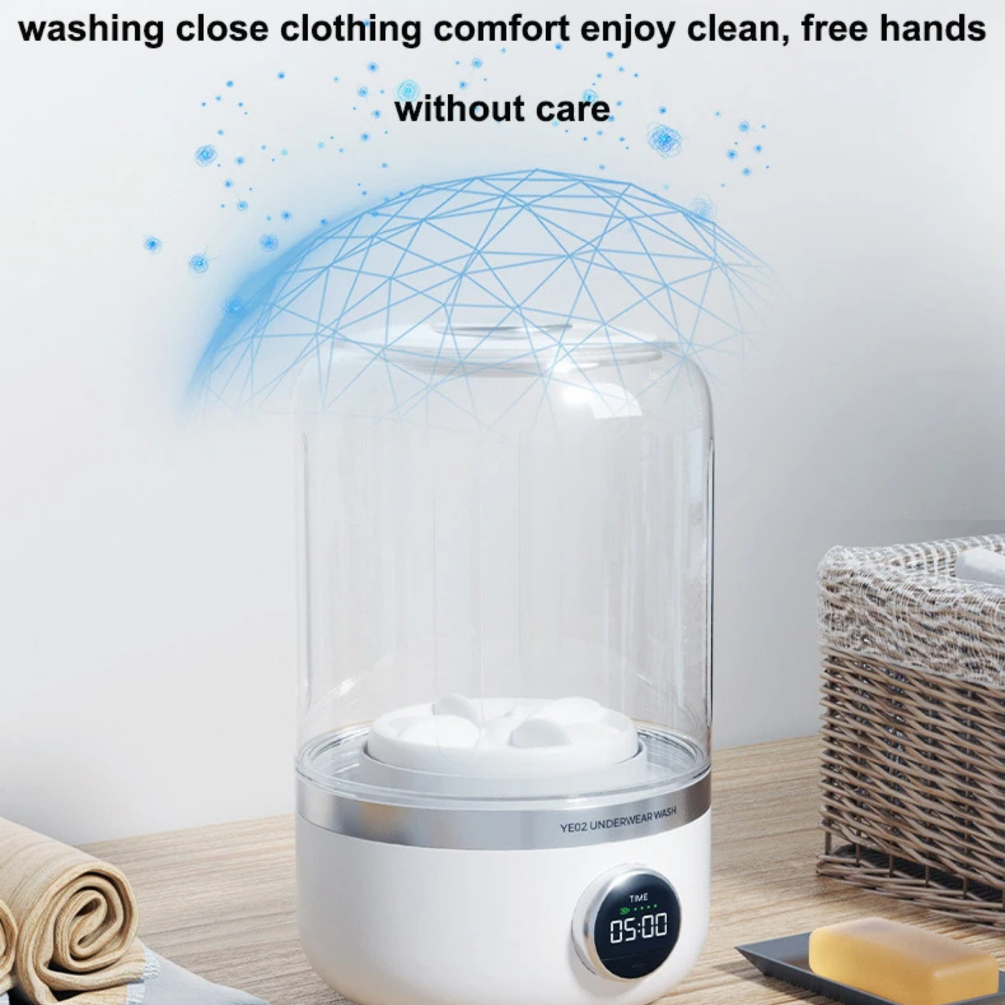 Wireless Portable Mini Ultrasonic Washing Machine - Compact Washing Device