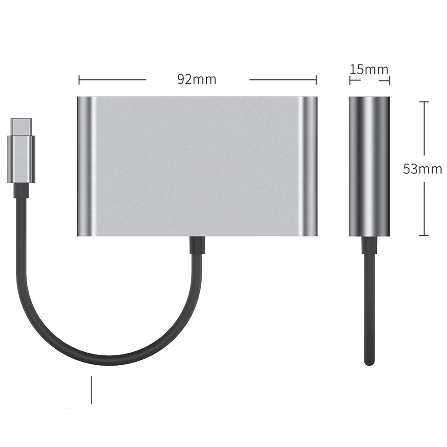 Professional 4-in-1 USB-C Hub: USB 3.0, Gigabit Ethernet, 4K HDMI, 100W PD