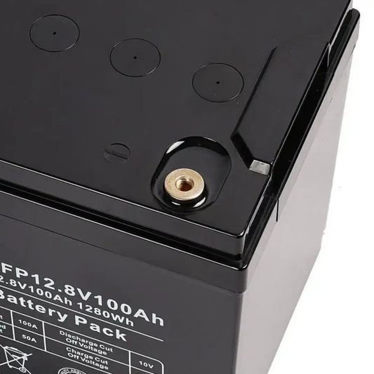 12.8V 100Ah LiFePO4 Solar Battery - UL Certified IP65 Protection