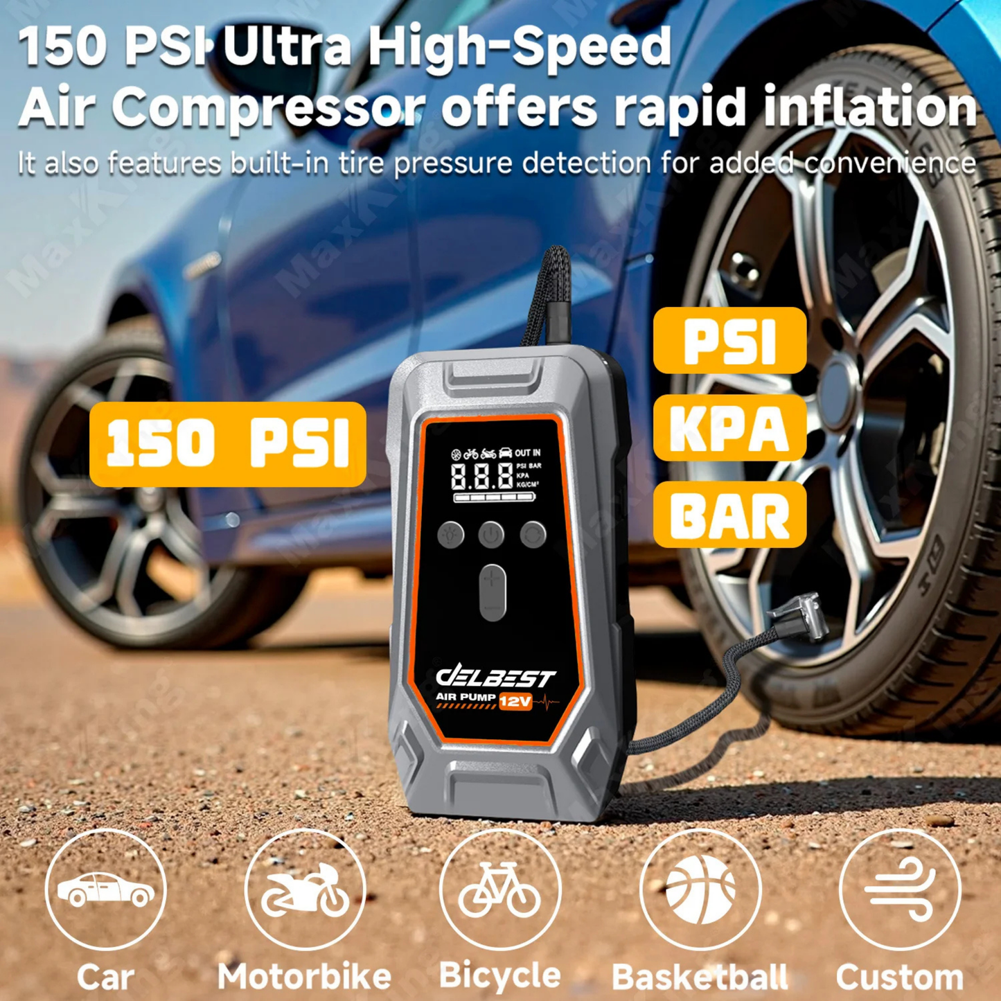 Professional 12V Portable Jump Starter - Emergency Vehicle Power Solution with Safety