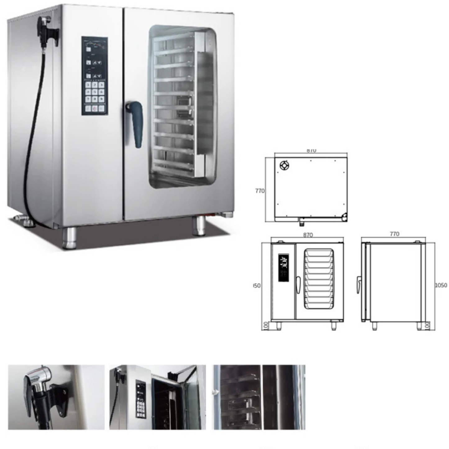 Professional Commercial Combi Steaming & Baking Oven - Multi-Function Convection System