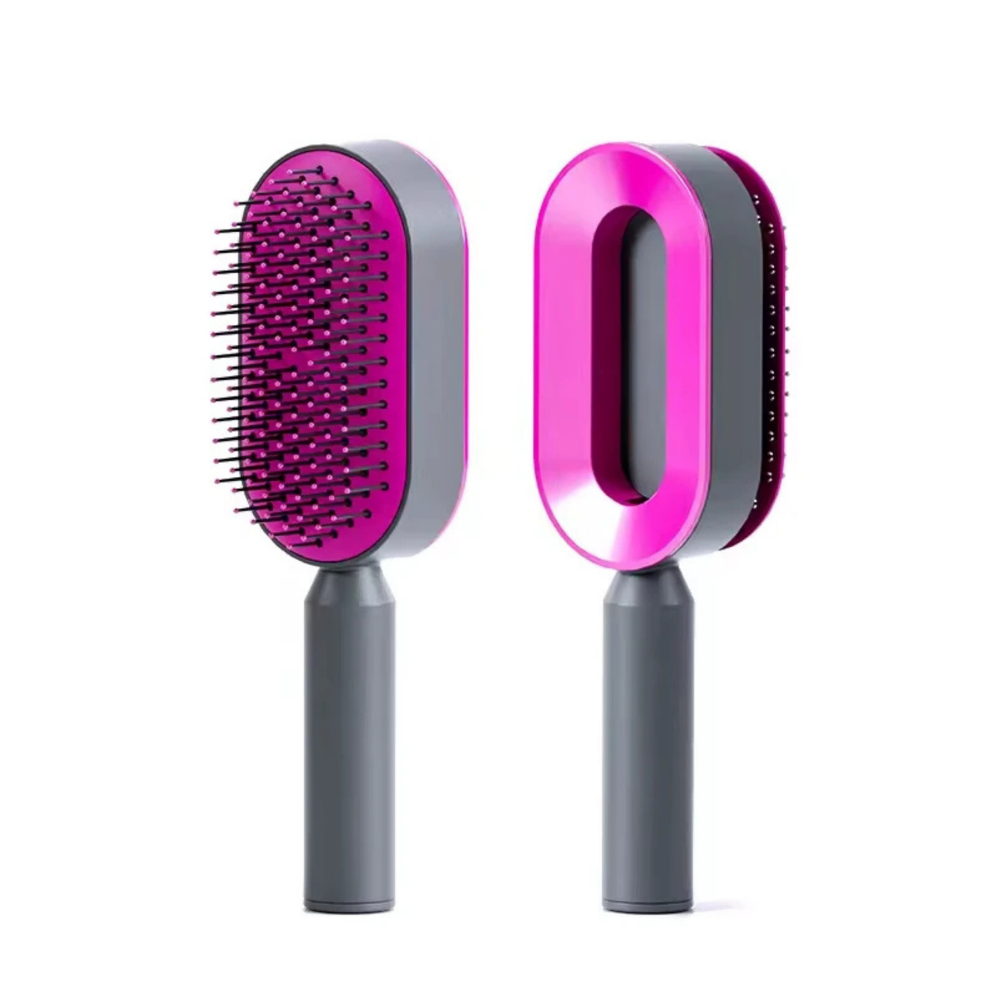 Professional Self-Cleaning Hair Detangler Brush with Scalp Massage Technology