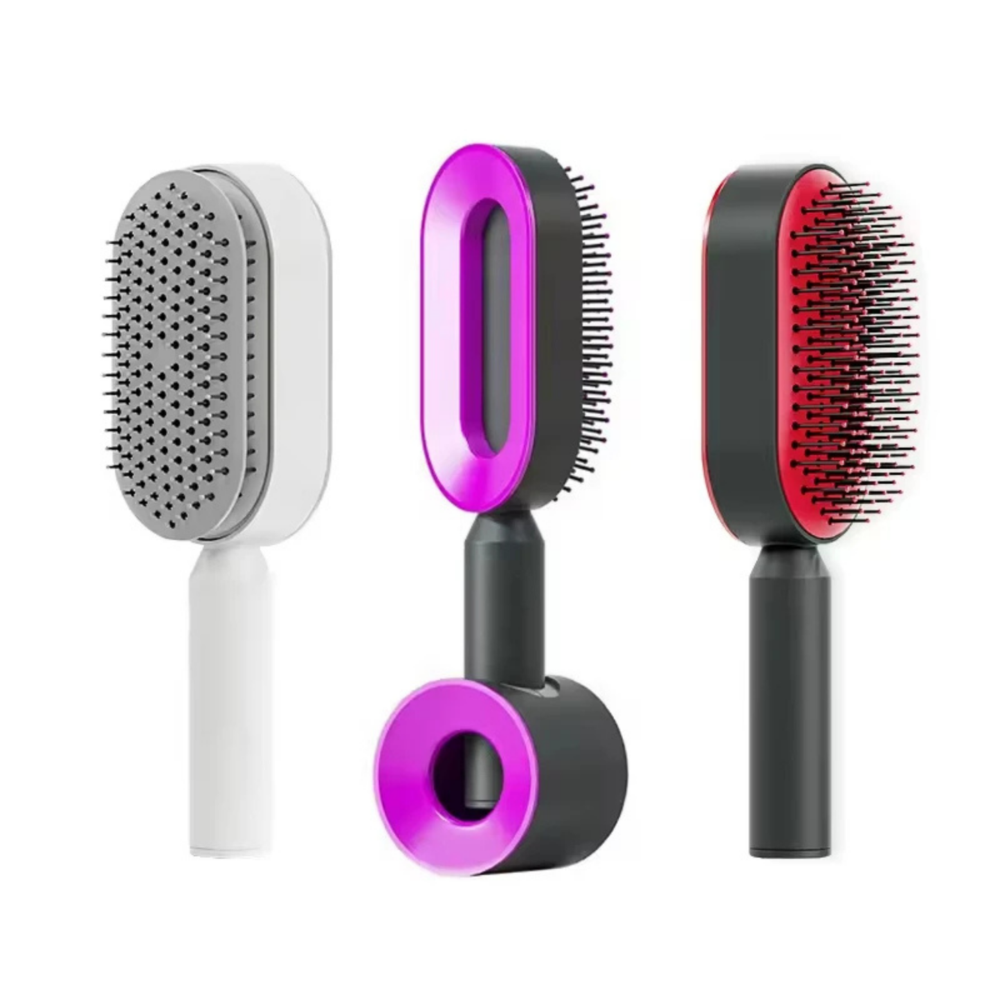 Professional Self-Cleaning Hair Detangler Brush with Scalp Massage Technology