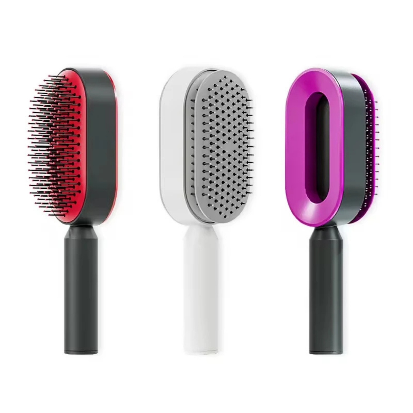 Professional Self-Cleaning Hair Detangler Brush with Scalp Massage Technology