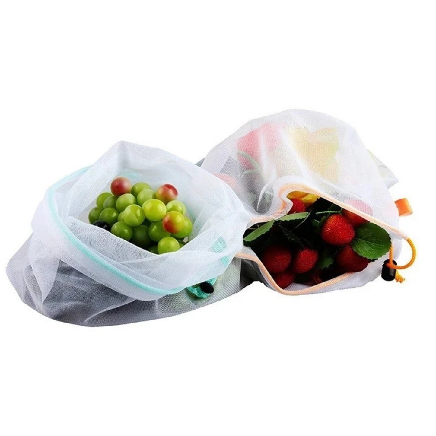 Biodegradable 5-Piece Reusable RPET Mesh Shopping Bag Set