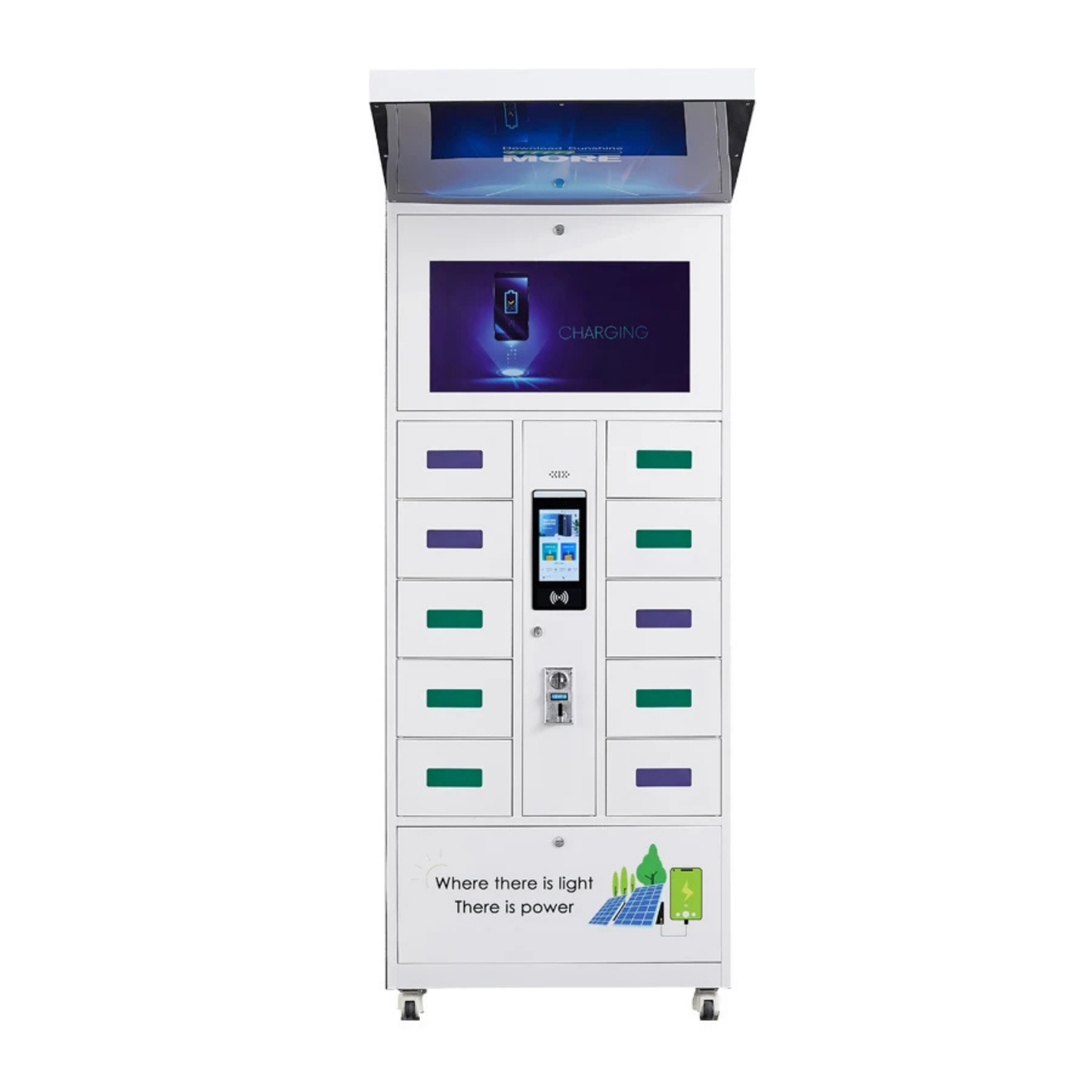 Solar-Powered Mobile Phone Charging Kiosk Station for Public Use