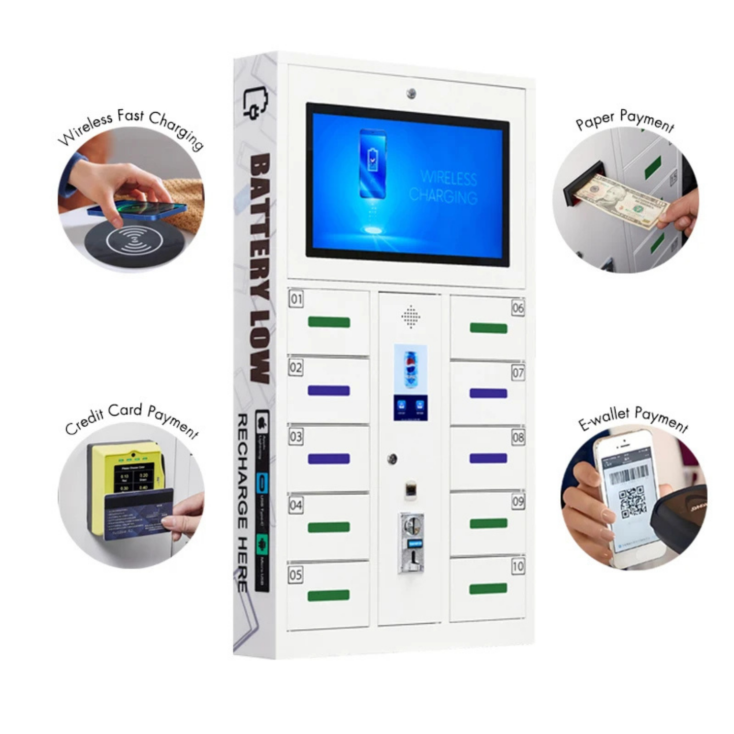 Solar-Powered Mobile Phone Charging Kiosk Station for Public Use
