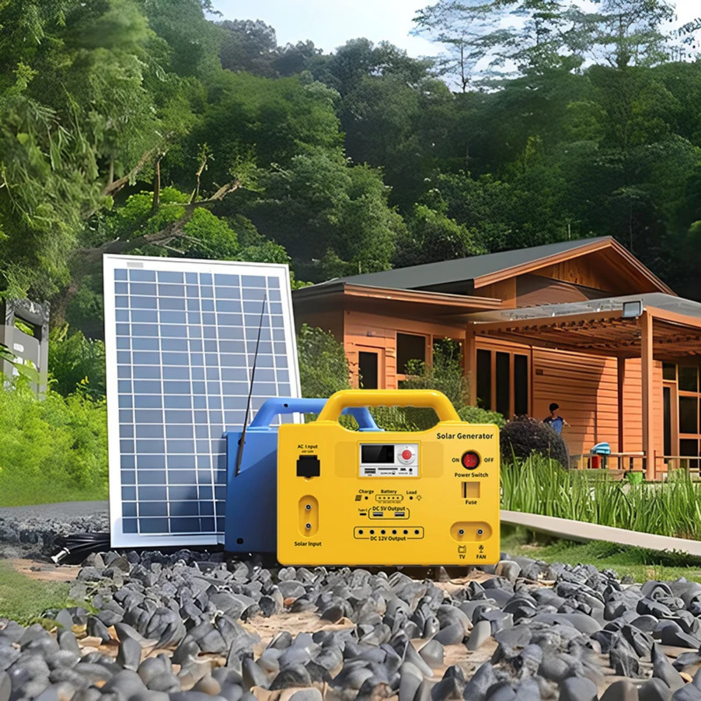 Solar Home LED Lighting System with Bluetooth, FM, MP3 & 6 Bulbs Kit