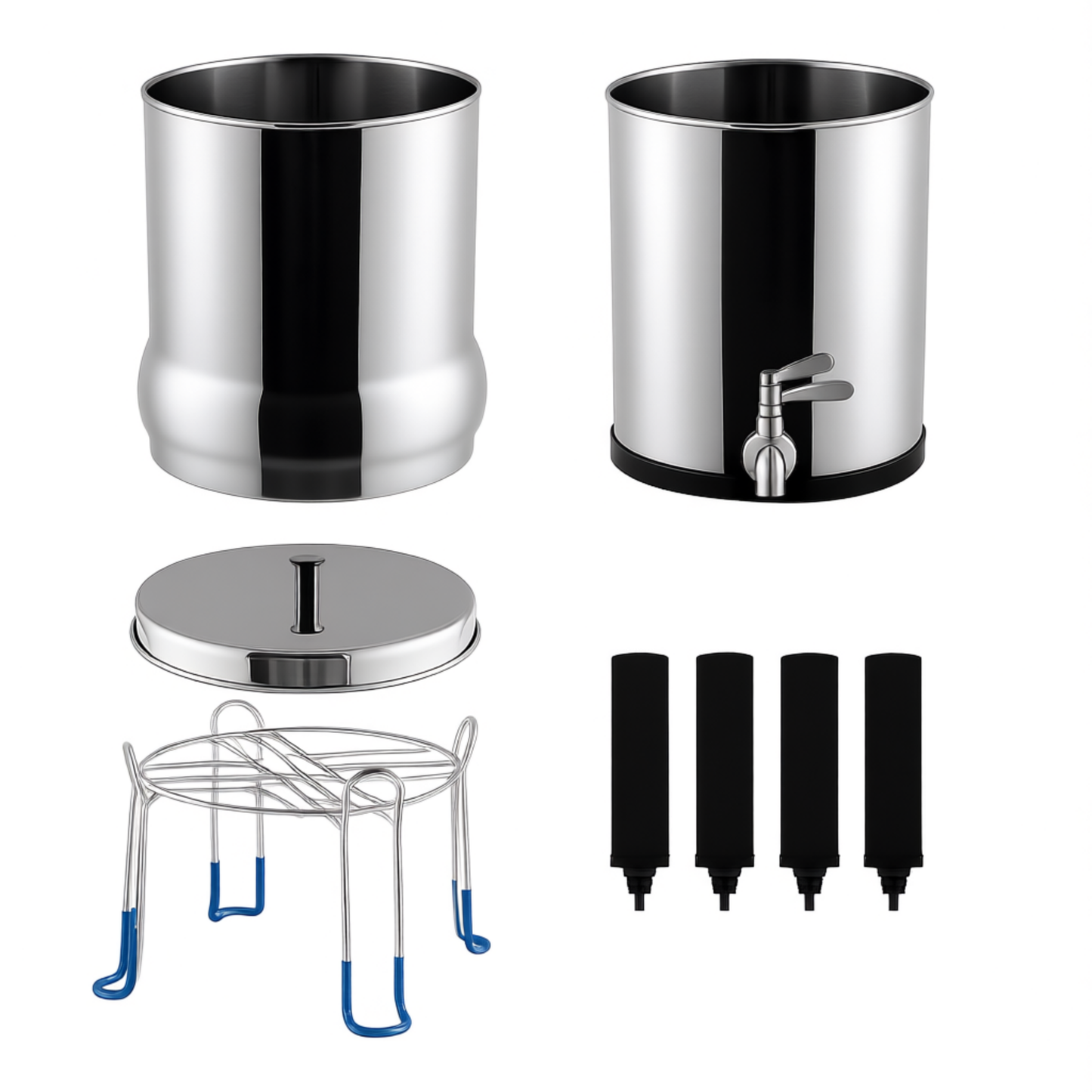 NSF Certified 2.25 Gallon Stainless Steel Gravity Water Filter System