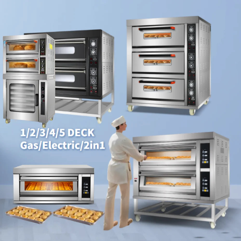 Professional Commercial Bakery & Pizza Deck Oven - Heavy Duty Stainless Steel Single Layer System