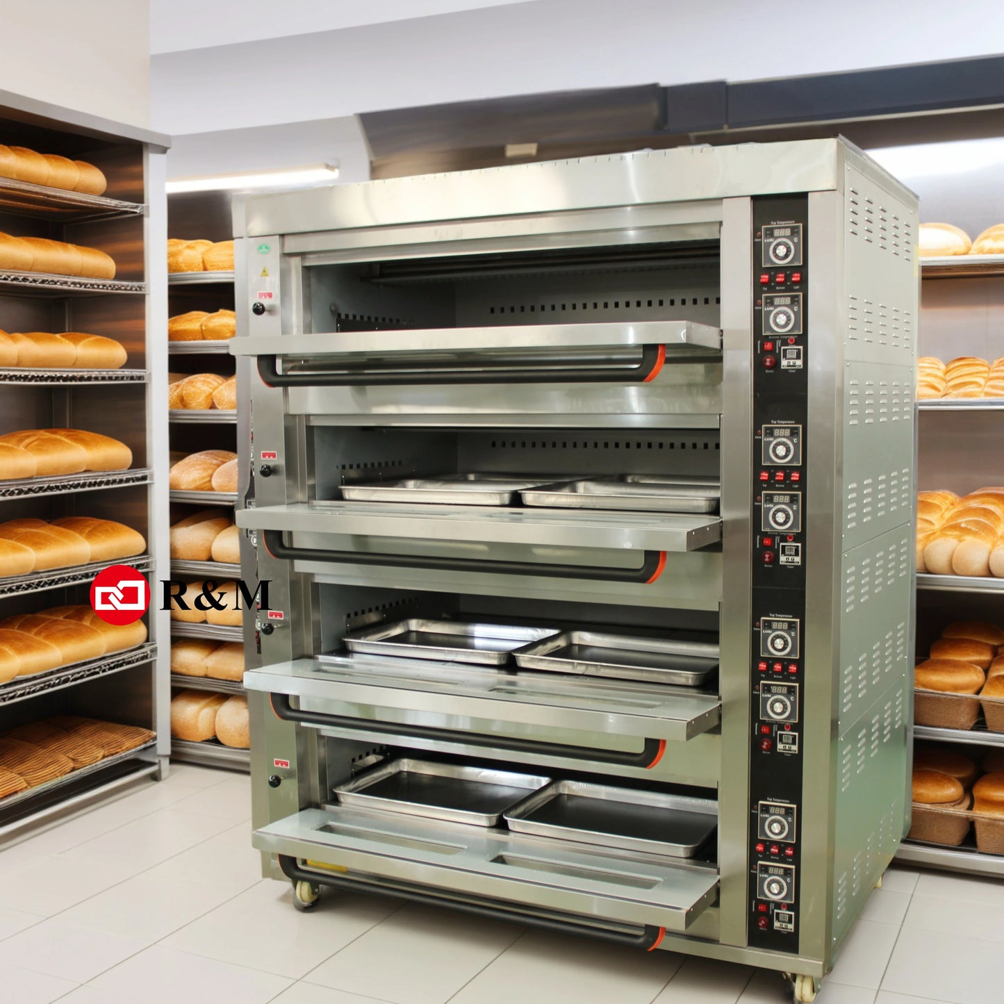 Professional Commercial Bakery & Pizza Deck Oven - Heavy Duty Stainless Steel Single Layer System