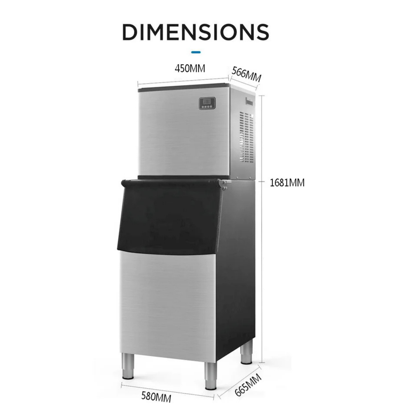 350kg/day Commercial Ice Maker Machine - Square Cube Production 110-240V 940W