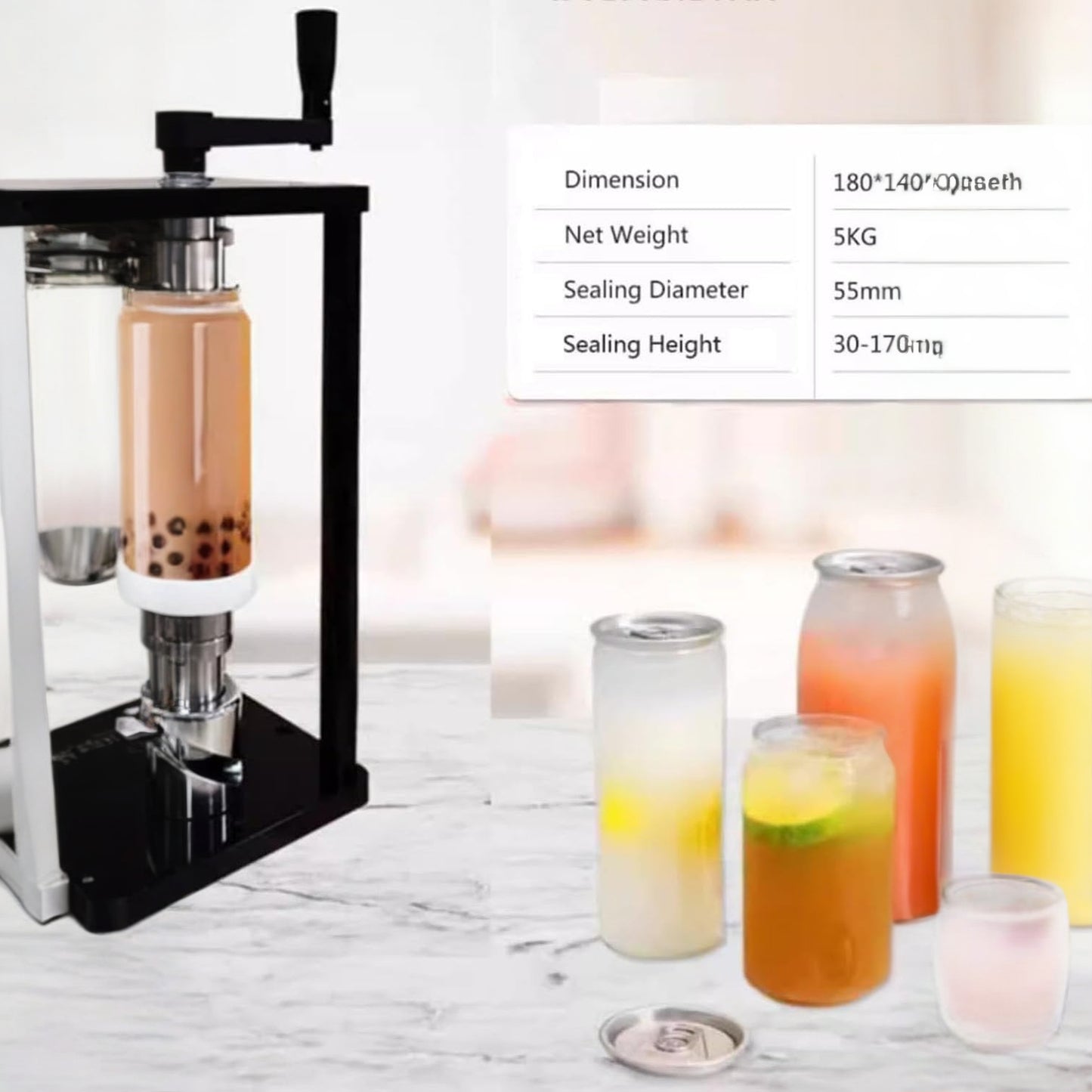 Manual Can Sealer – Portable Desktop Pop Can Sealing Machine for Small Businesses & Breweries