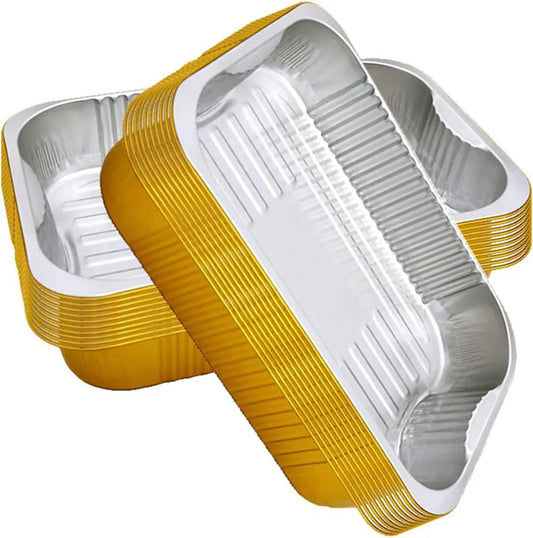 13 "x9"  Gold Aluminium Disposable Foil Baking Pan – 3.5L Heavy-Duty Steam & Roasting Tray