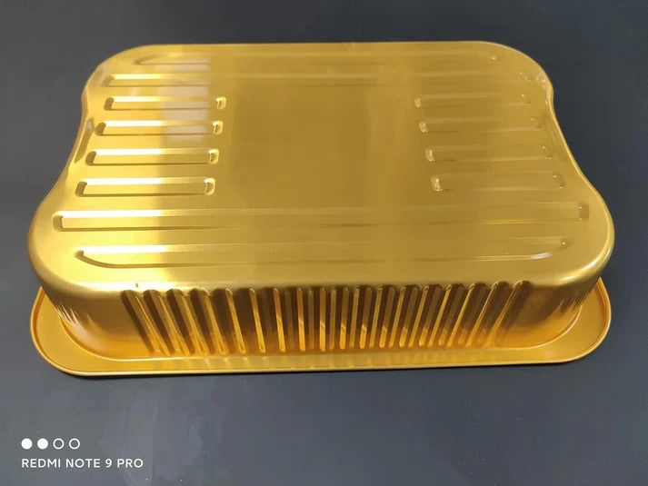 13 "x9"  Gold Aluminium Disposable Foil Baking Pan – 3.5L Heavy-Duty Steam & Roasting Tray