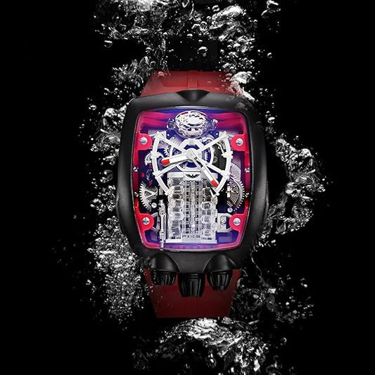 Men Automatic Anti Shock Business Tourbillon FM666 Skeleton Watch Waterproof