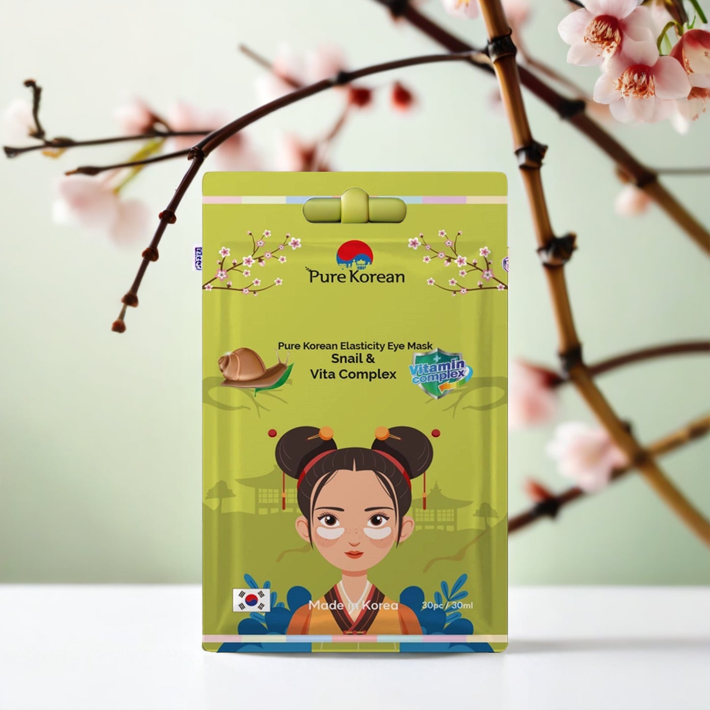 Pure Korean Elasticity Eye Mask 30 ml (Snail & Vita Complex)