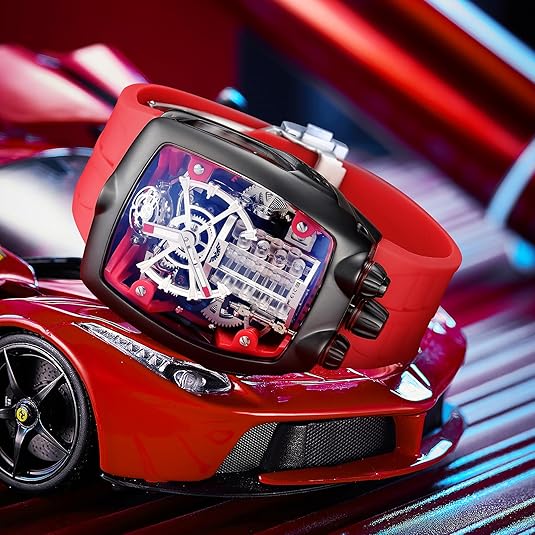 Men Automatic Anti Shock Business Tourbillon FM666 Skeleton Watch Waterproof