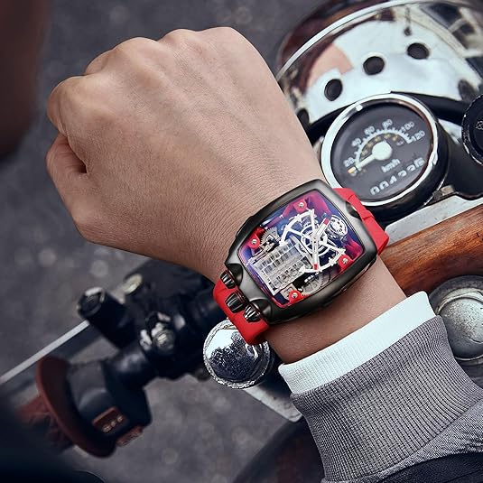 Men Automatic Anti Shock Business Tourbillon FM666 Skeleton Watch Waterproof