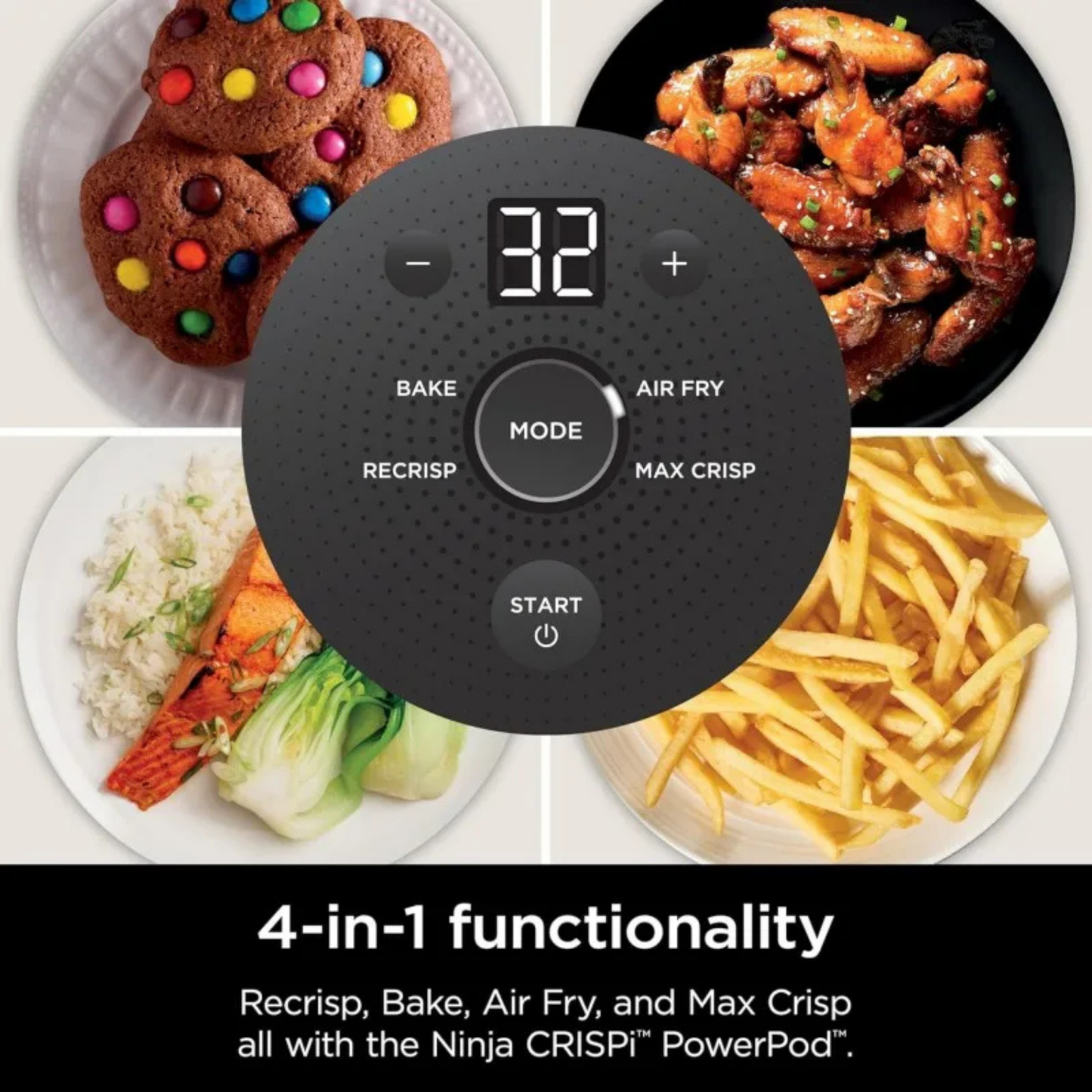 Professional 4-in-1 High-Quality Crispy Intelligent Fully Automatic Electric Air Fryer