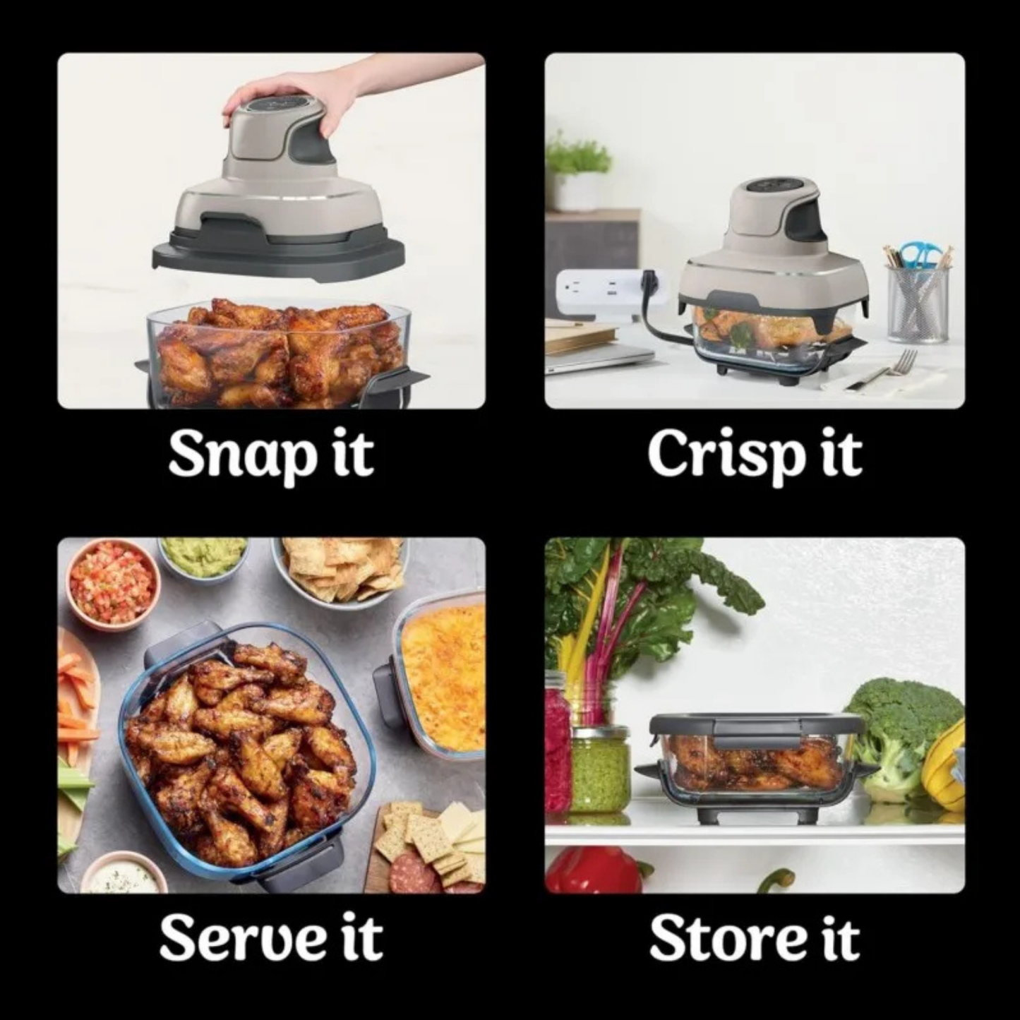 Professional 4-in-1 High-Quality Crispy Intelligent Fully Automatic Electric Air Fryer