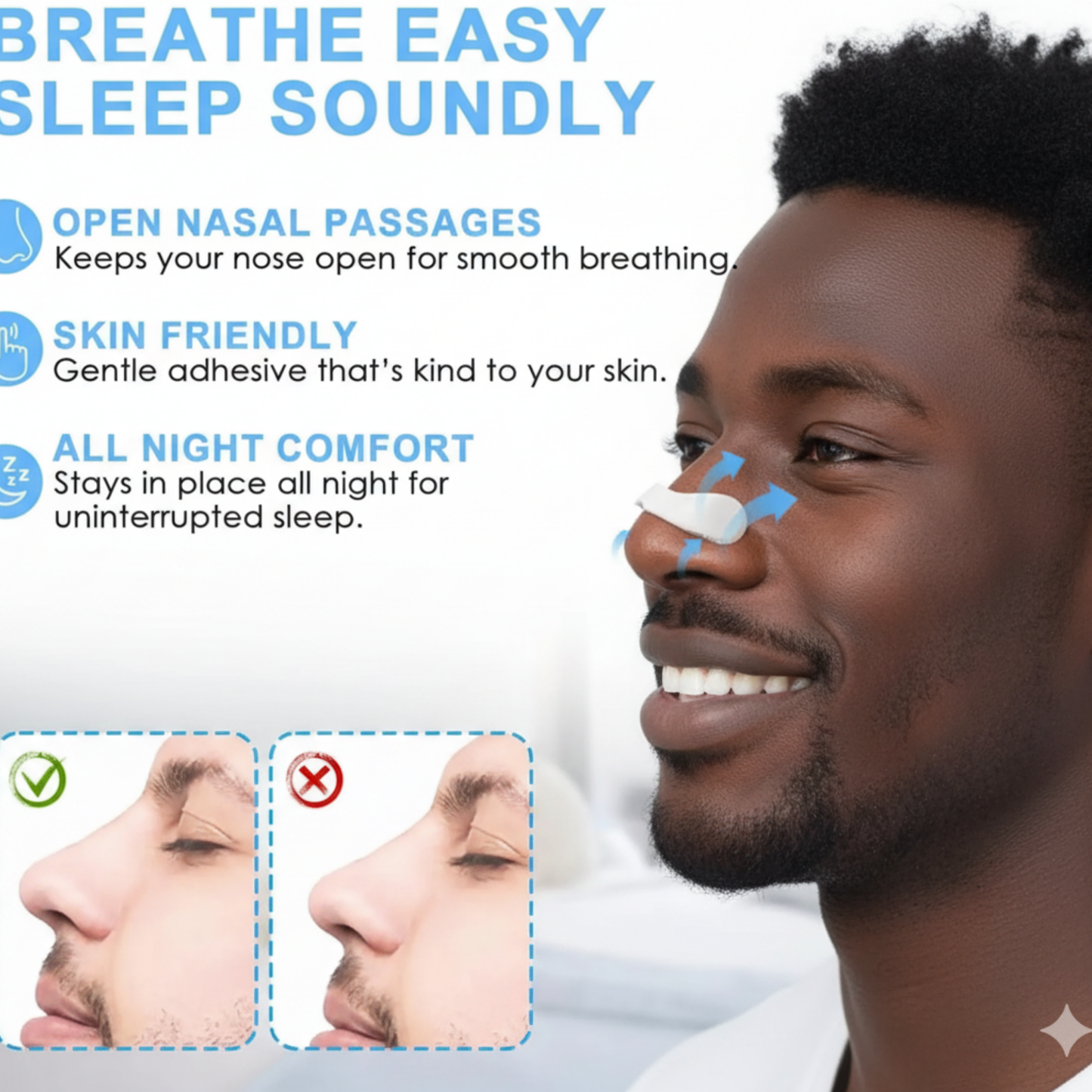 Magnetic External Nasal Dilator - Professional Anti-Snoring Solution for Sleep