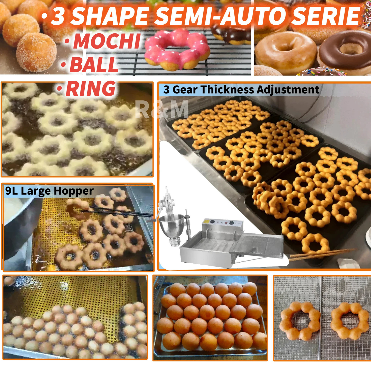 Commercial Automatic Donut Fryer – Beignet, Mochi & Doughnut Maker Machine