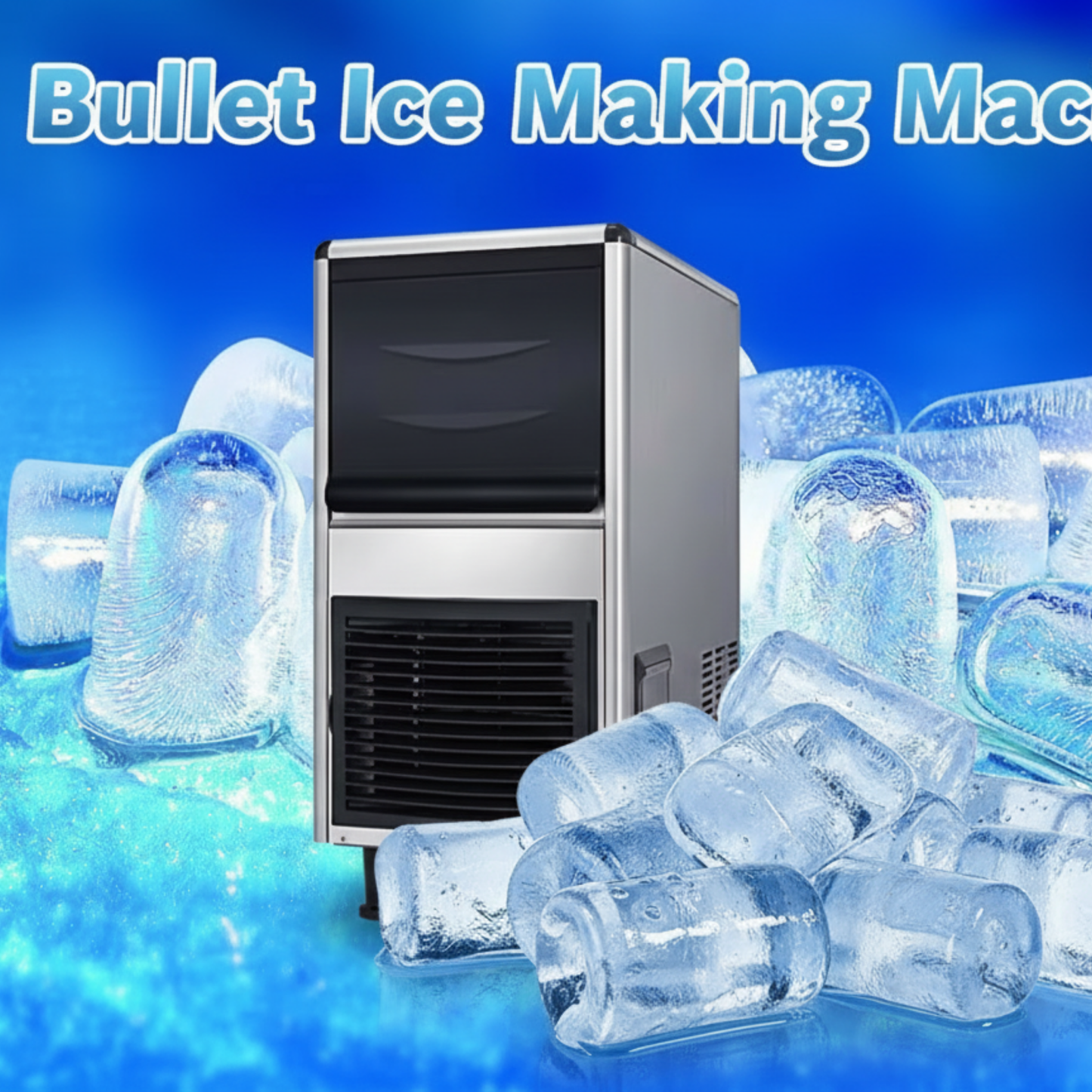 Commercial Bullet Ice Maker: 25-75kg Output for Restaurants & Bars