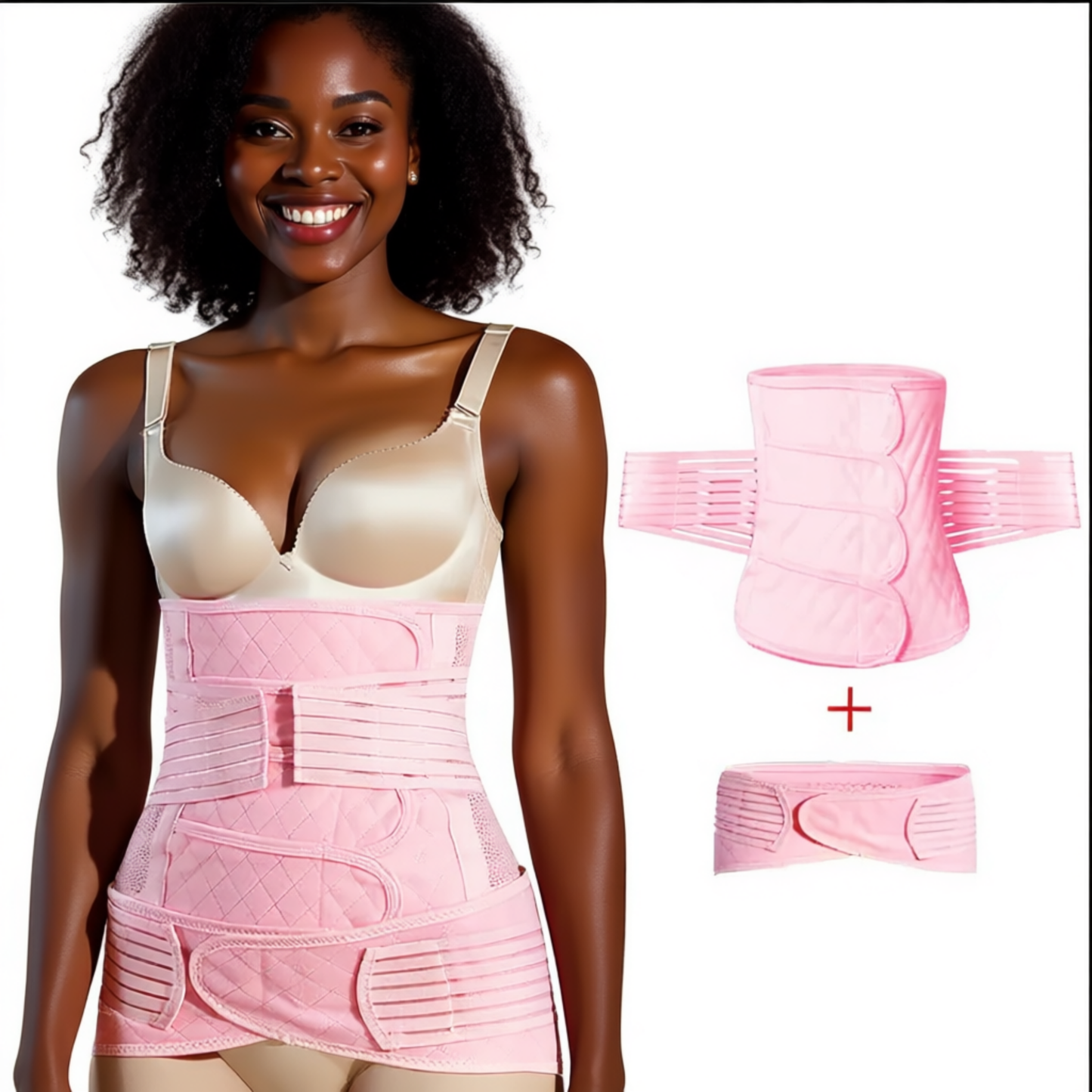 Premium Black Postnatal Recovery C-Section Band - Postpartum Support Wrap System