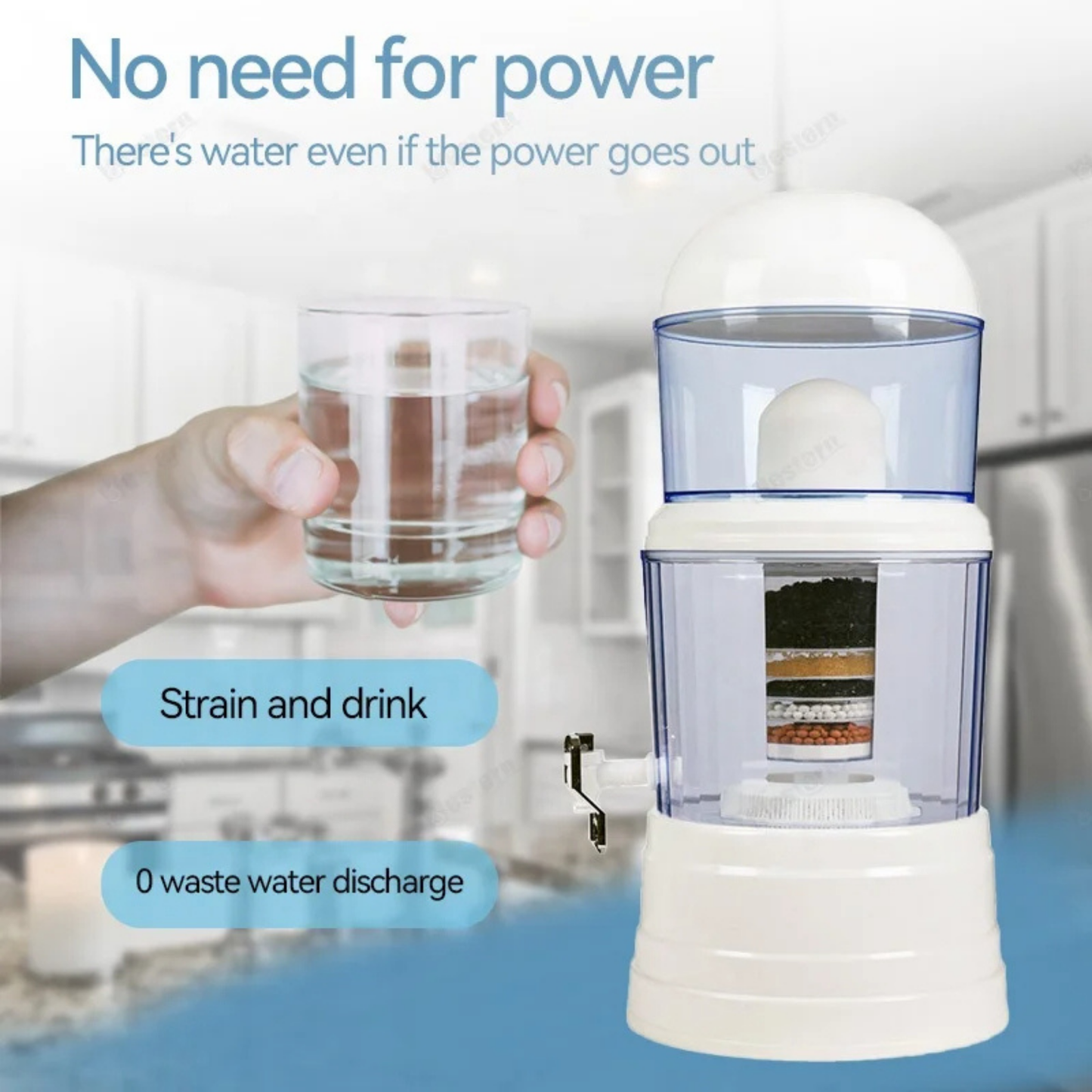 Professional 5-8 Stage Ceramic Gravity 14L Water Filter Purifier