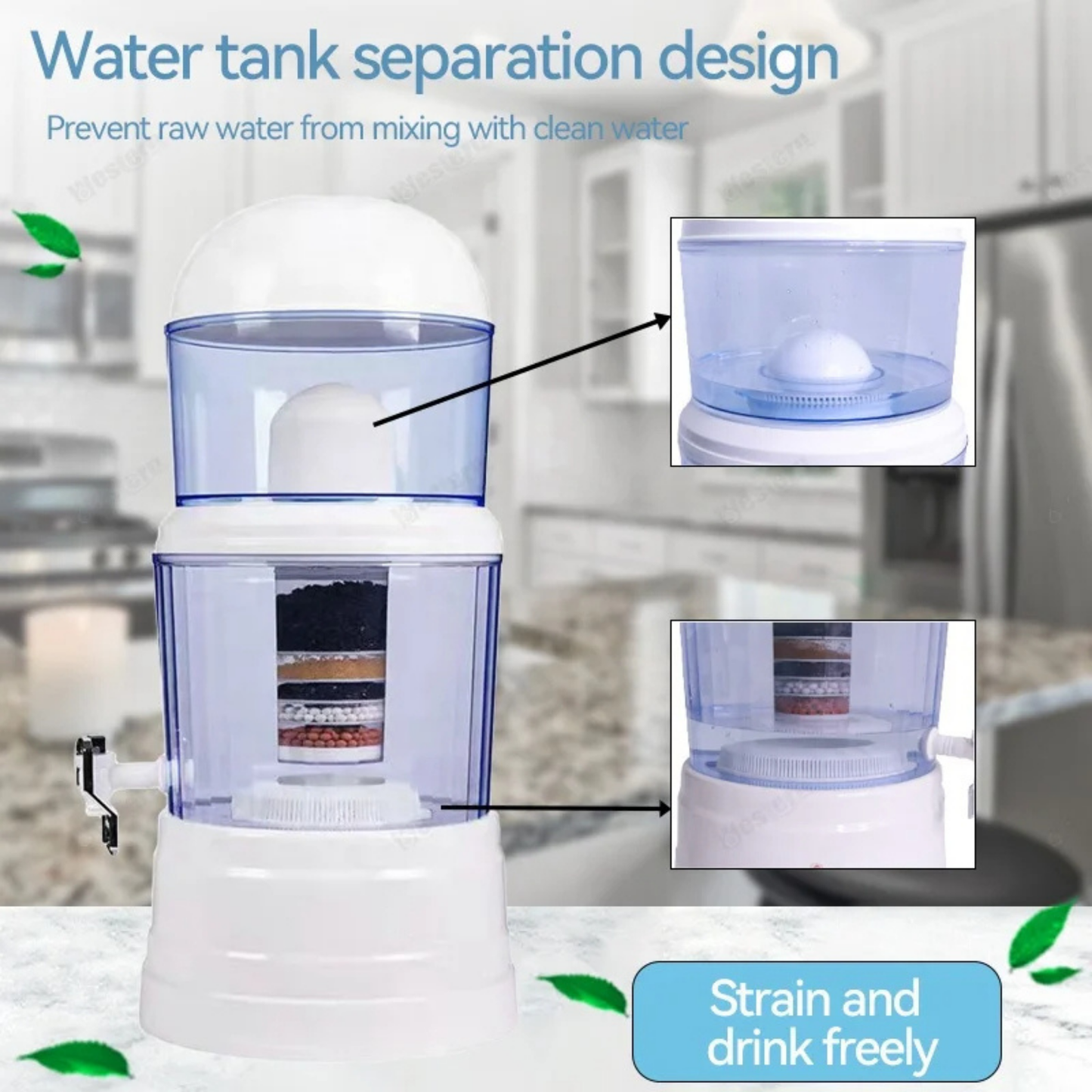 Professional 5-8 Stage Ceramic Gravity 14L Water Filter Purifier