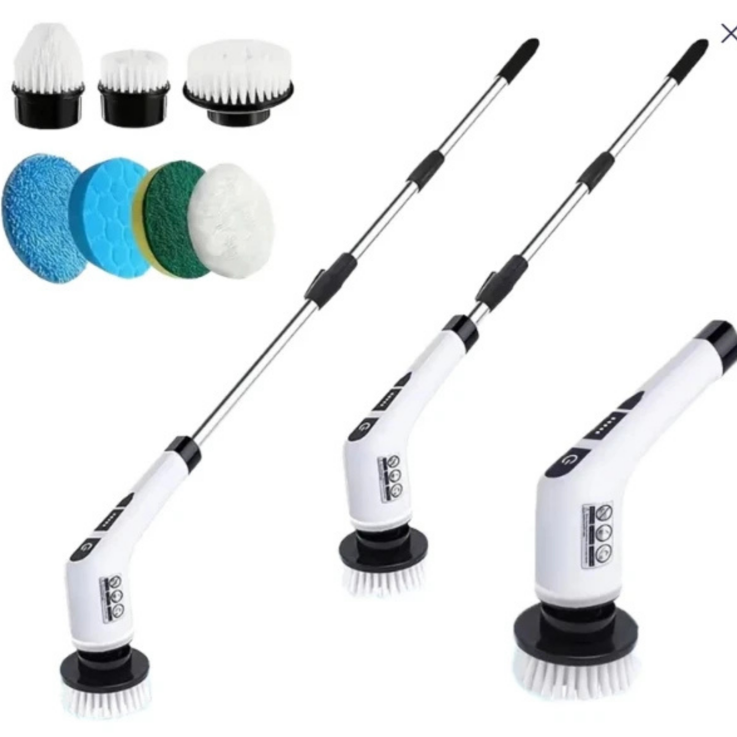 Sunshine Household 9-in-1 Cordless Electric Spin Scrubber with 8 Sponge Brushes