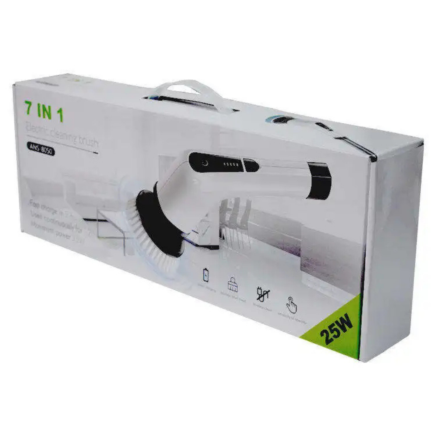 Sunshine Household 9-in-1 Cordless Electric Spin Scrubber with 8 Sponge Brushes