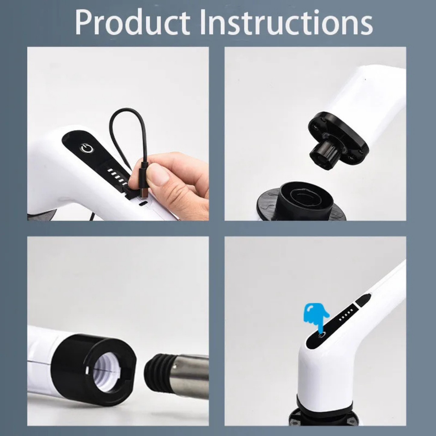 Sunshine Household 9-in-1 Cordless Electric Spin Scrubber with 8 Sponge Brushes