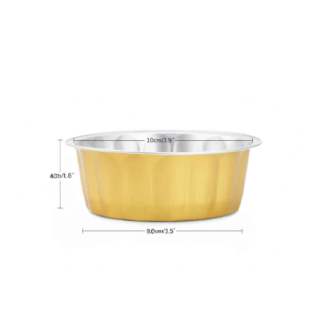 100PCs Gold Foil Disposable Baking Cups – Heat-Resistant Aluminium Cups for Muffins, Cupcakes & Mini Desserts