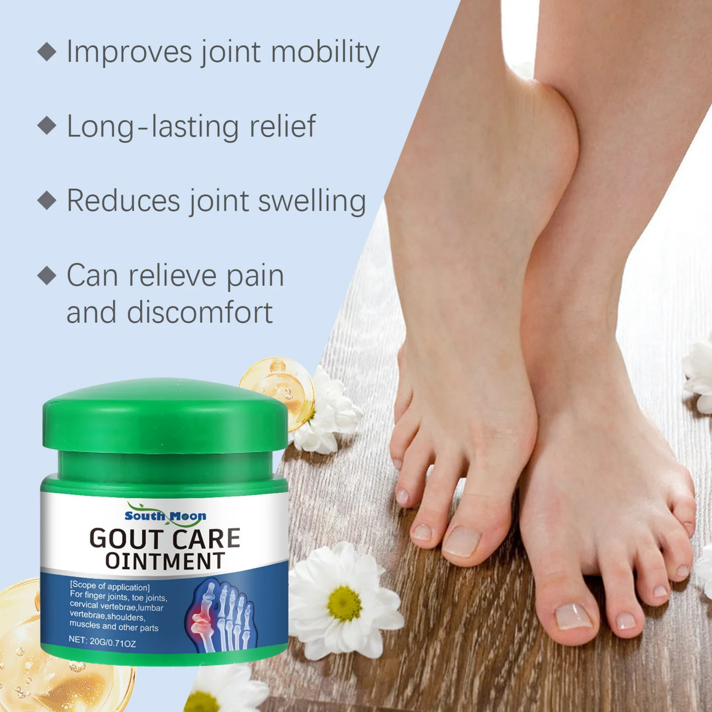 Premium 20g Gout Relief Ointment - Targeted Natural Pain Management Formula