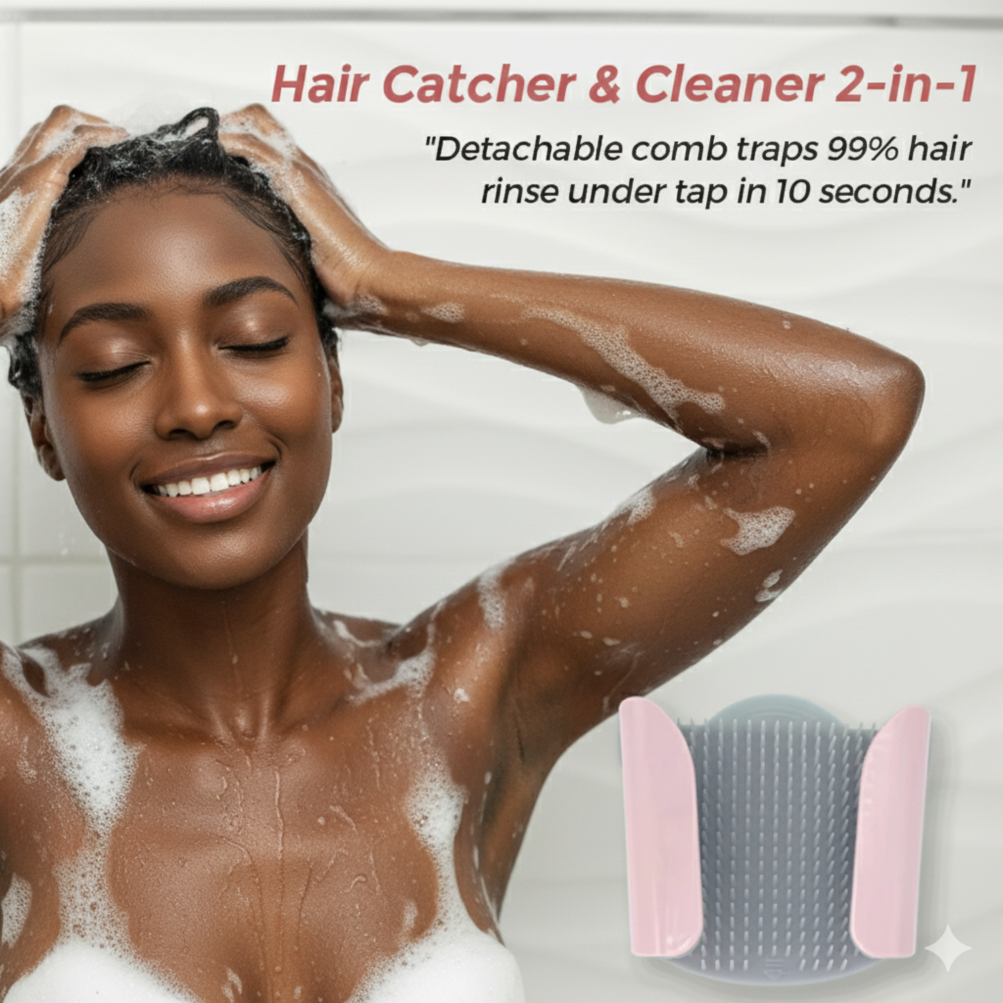Easy Install Hair Catcher - Durable Drain Plug & Cover for Bathrooms, Kitchen