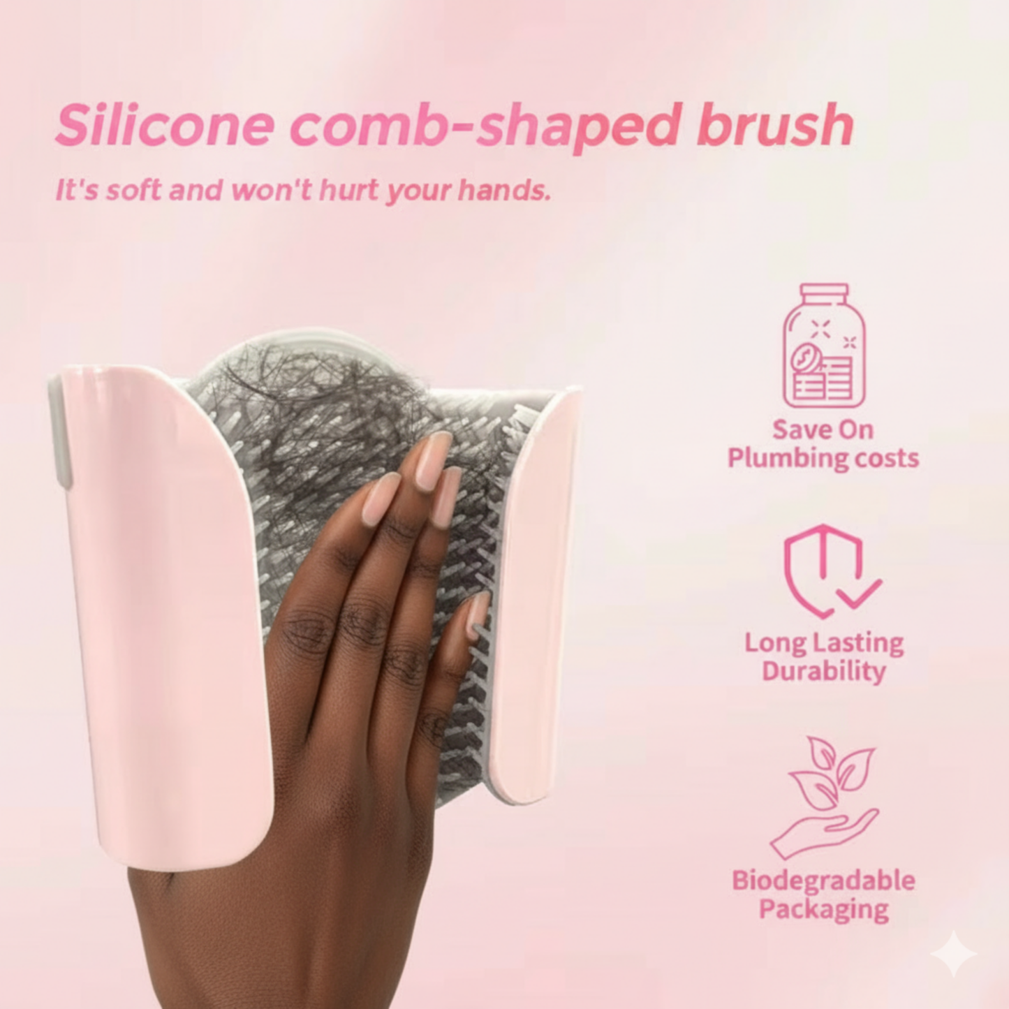 Easy Install Hair Catcher - Durable Drain Plug & Cover for Bathrooms, Kitchen