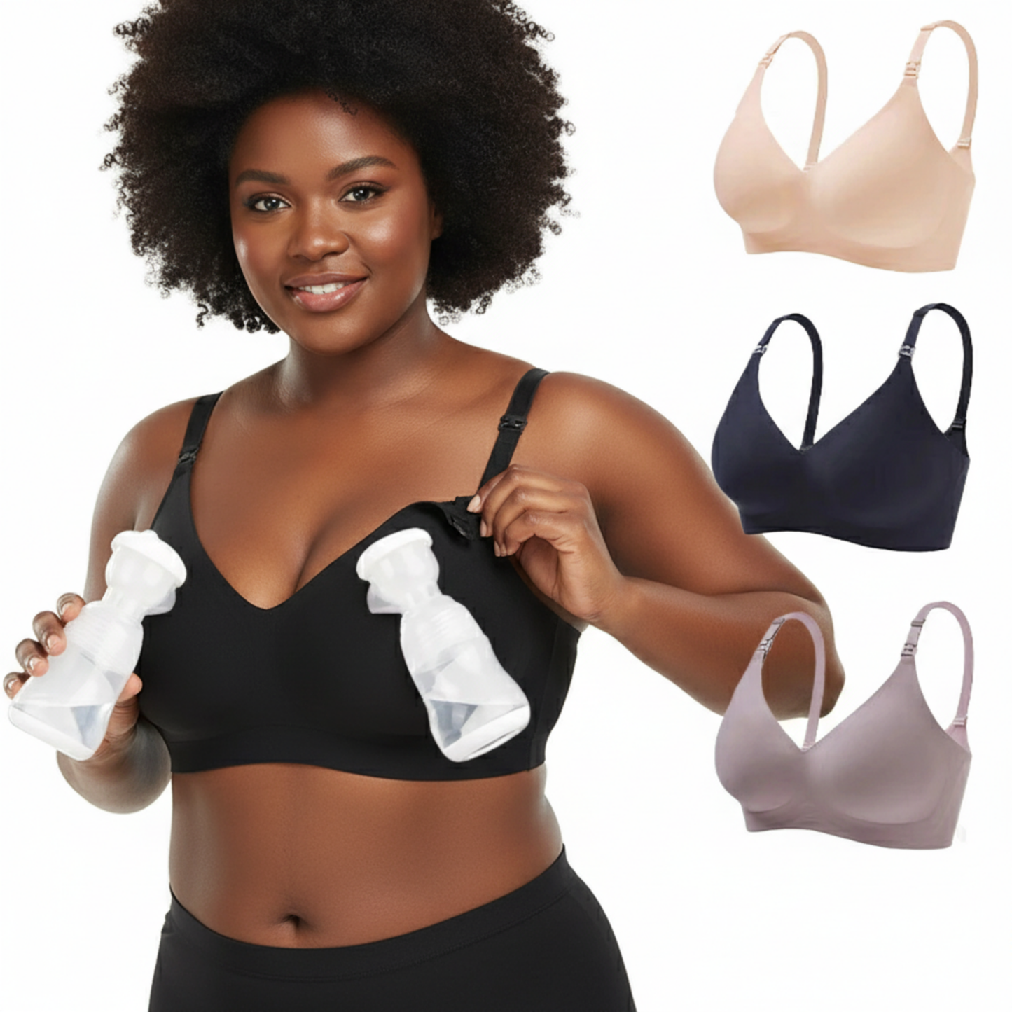 Seamless Hands-Free Breast Pumping Bra - Wireless Nursing Support for Mothers
