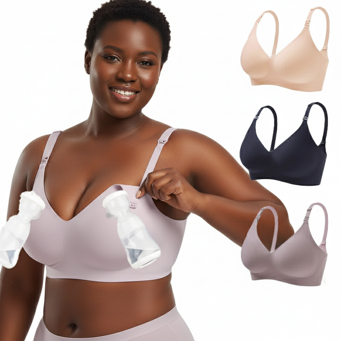 Seamless Hands-Free Breast Pumping Bra - Wireless Nursing Support for Mothers