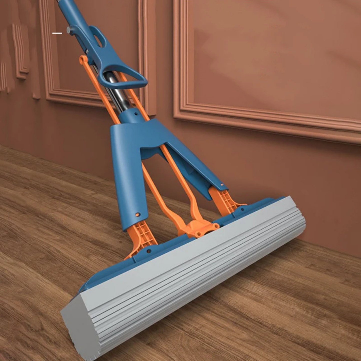 Professional Rubber Cotton Mop with Absorbent Sponge Head - Heavy Duty