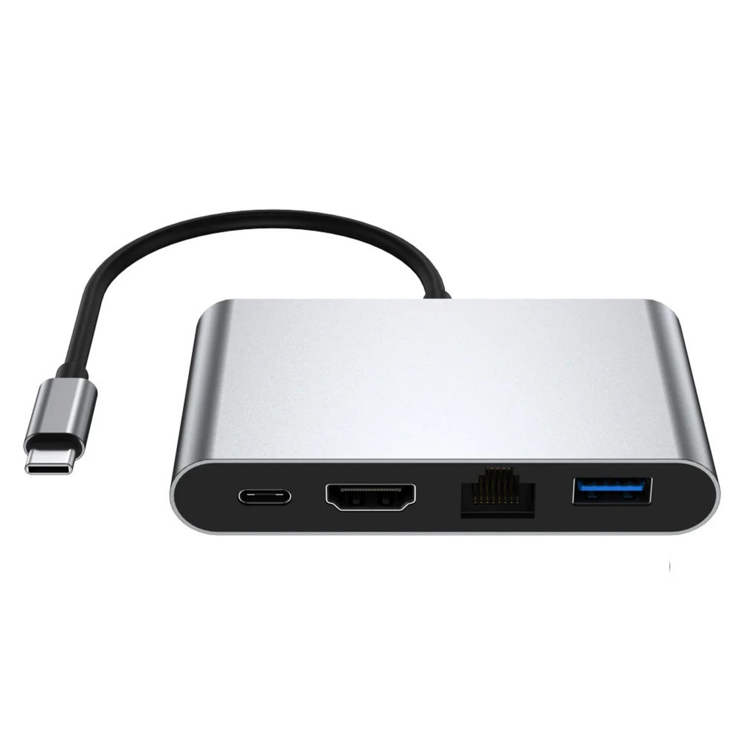 Professional 4-in-1 USB-C Hub: USB 3.0, Gigabit Ethernet, 4K HDMI, 100W PD