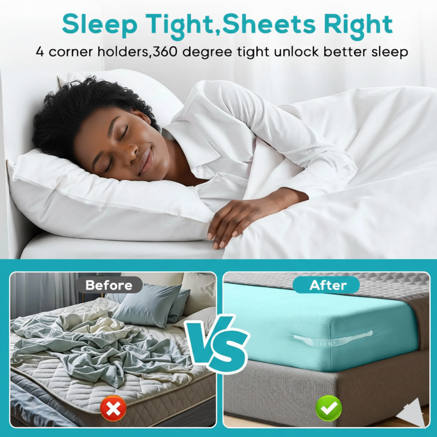 Heavy Duty Bedsheet Corner Tightener Clips - Secure Mattress Sheet Grippers