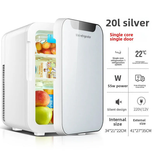 20L Dual-Use Mini Car Cooler Freezer - 12V Semiconductor Refrigeration