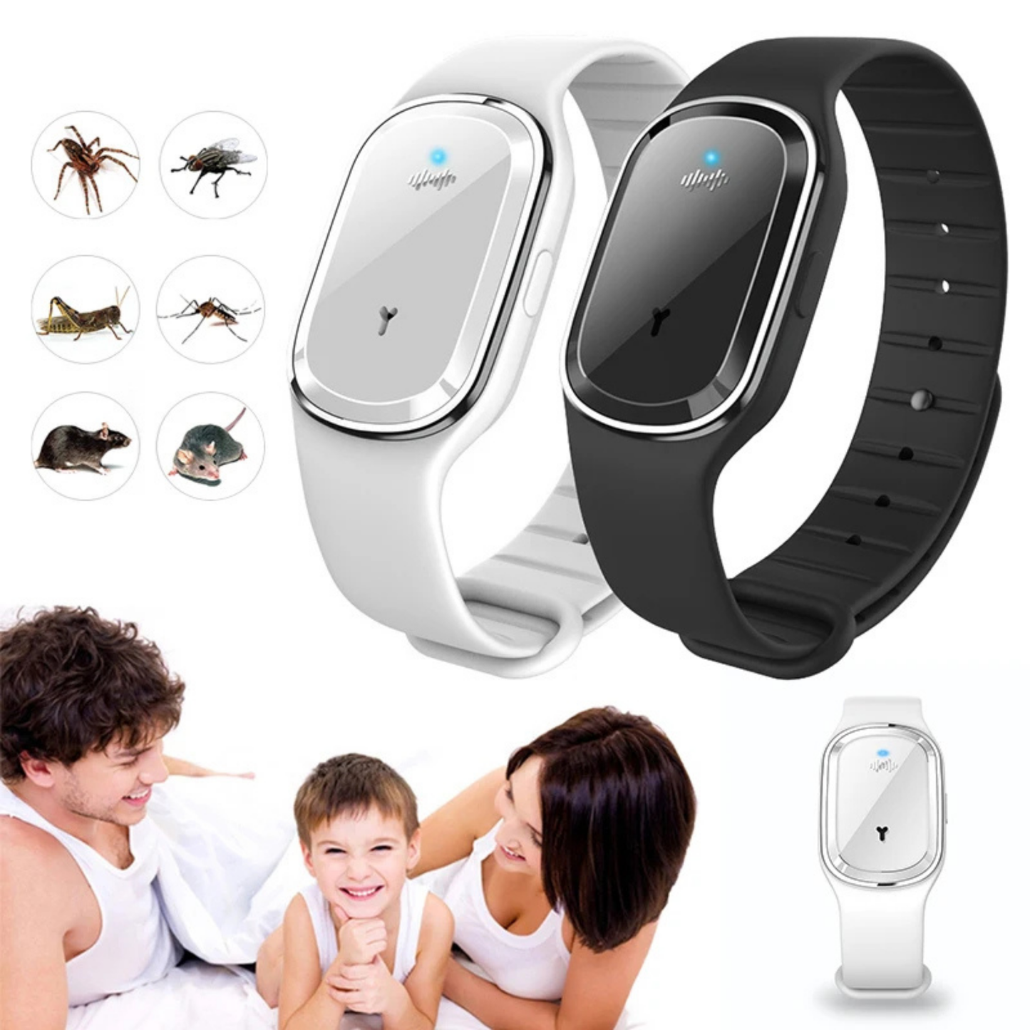 Professional Ultrasonic Mosquito Repellent Wristband - Smart Anti-Bite Technology