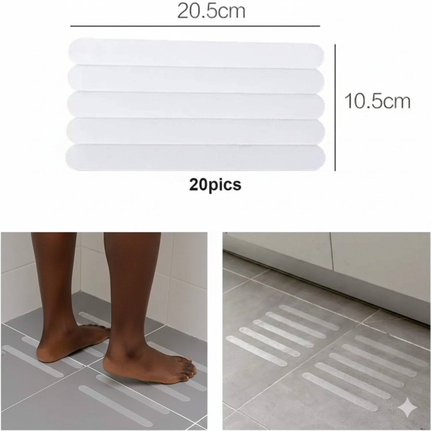 Premium PEVA Non-Slip Bath Stickers - Safety Shower Treads for Bathtub & Shower